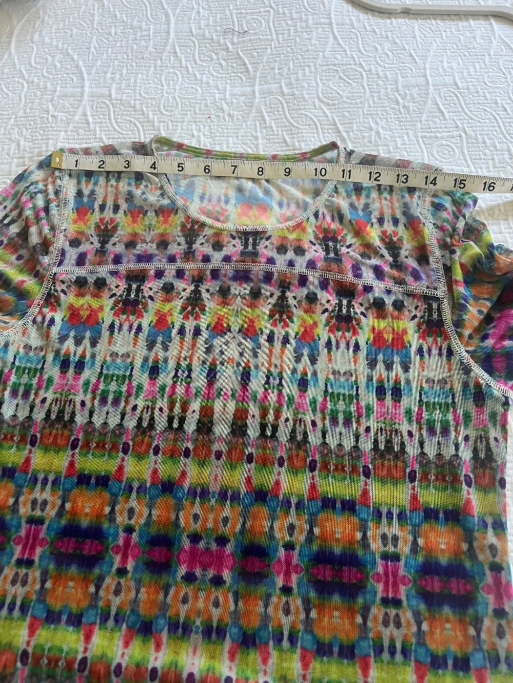 Natural Life Sloane Mesh Long Sleeve Top - Fuchsia Tie Die Sz Large - Picture 13 of 14